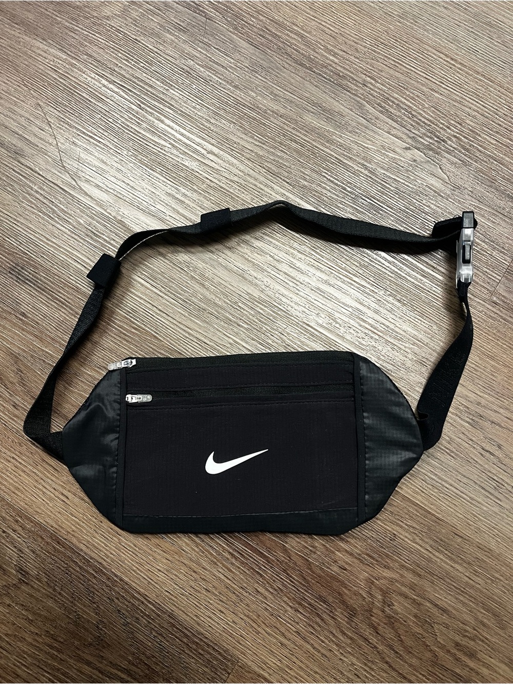 Nike Black and White Swoosh Waist Bag